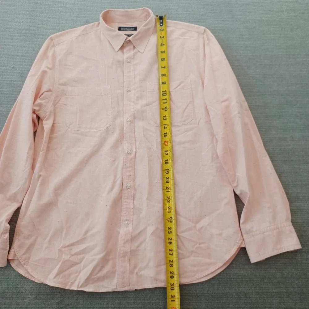Banana Republic Grant Fit Shirt Mens‎ L Light Orange Casual Resort Beach